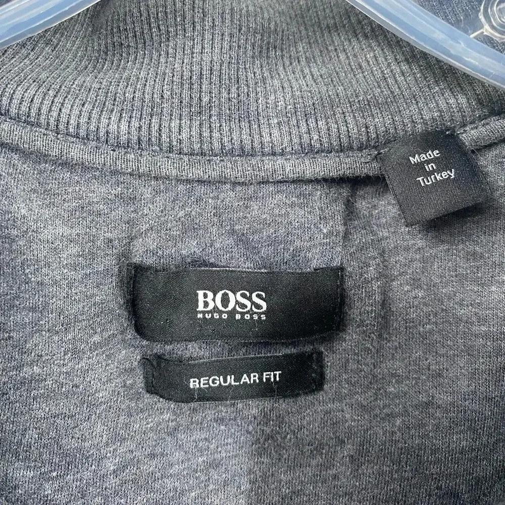 Hugo Boss Full Zip Mock Neck Sweater Grey Sz M Mens Fashion
